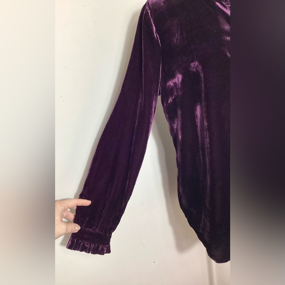 Royalcore Velvet Button Up Top S Whimsigoth Artsy Romantic - Picture 9 of 15
